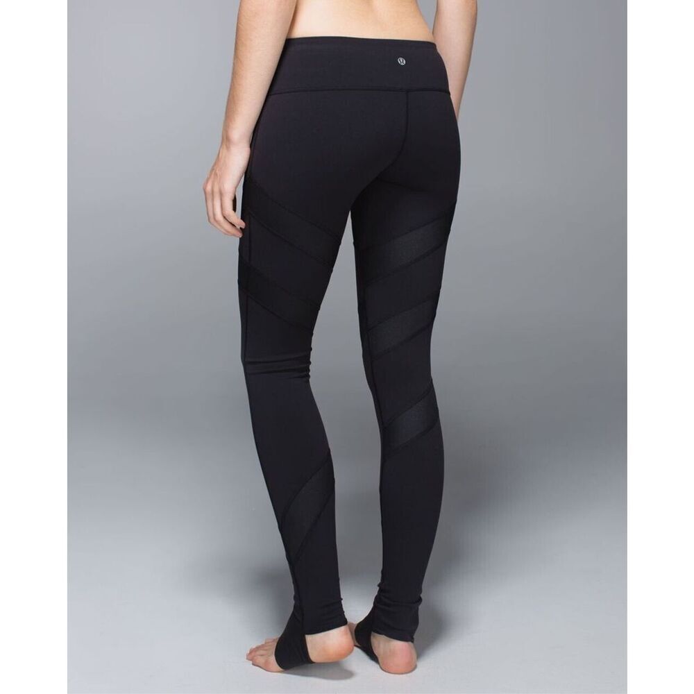 lululemon athletica Black Mesh-Panel Stirrup Leggings